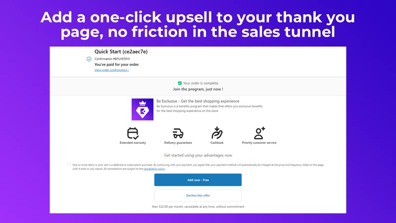 Be Exclusive Upsell Services