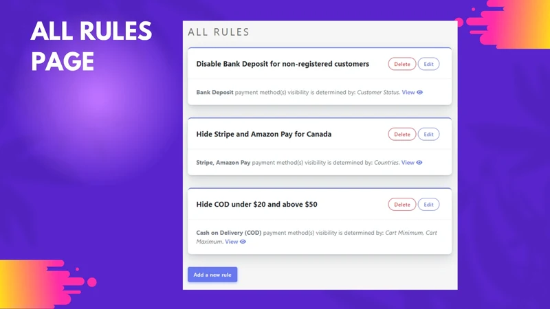 PayRules: Hide Payment Methods