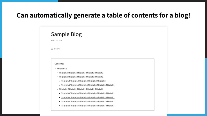UR: Smart Table of Contents
