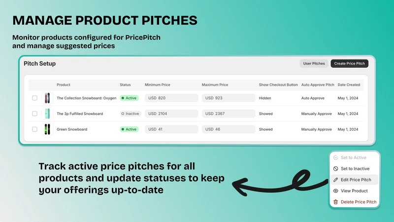 PricePitch: Offers & Close