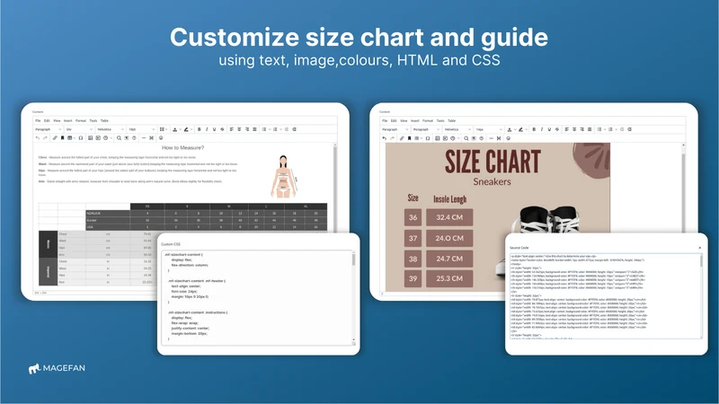 Easy Size Chart & Size Guide