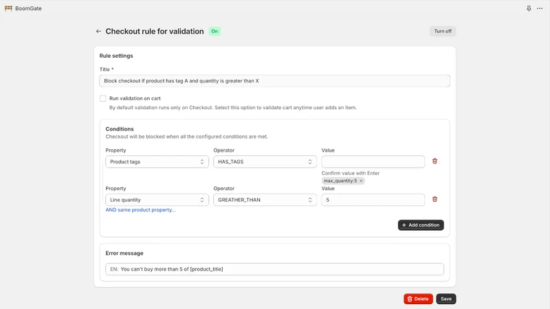 BoomGate: Checkout Validation