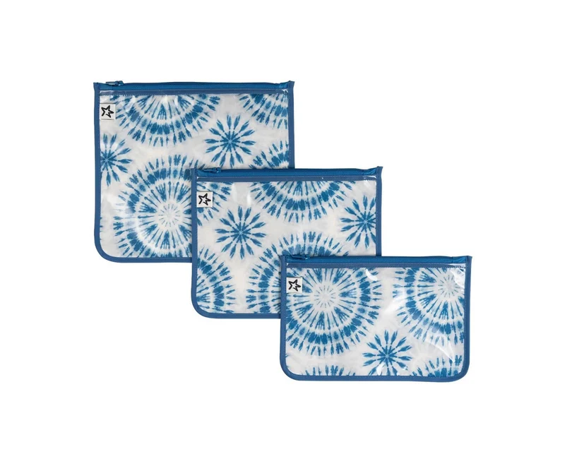 Pack 3 Bolsas Travel Blue Tie Die