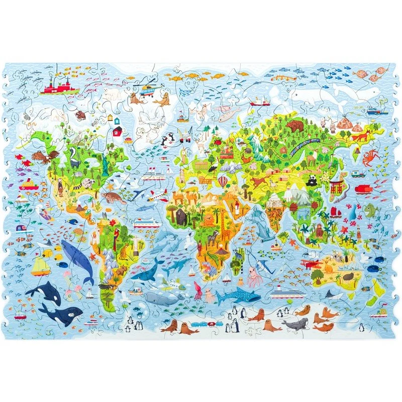 Puzzle madera Mapa del mundo - Unidragon (Liquidación)