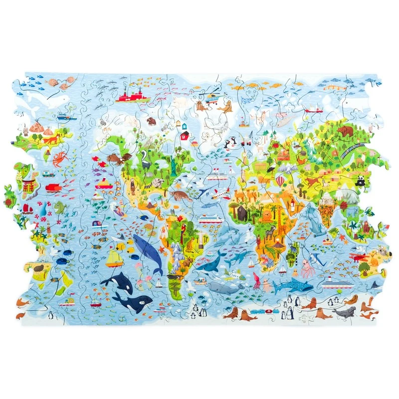 Puzzle madera Mapa del mundo - Unidragon (Liquidación)