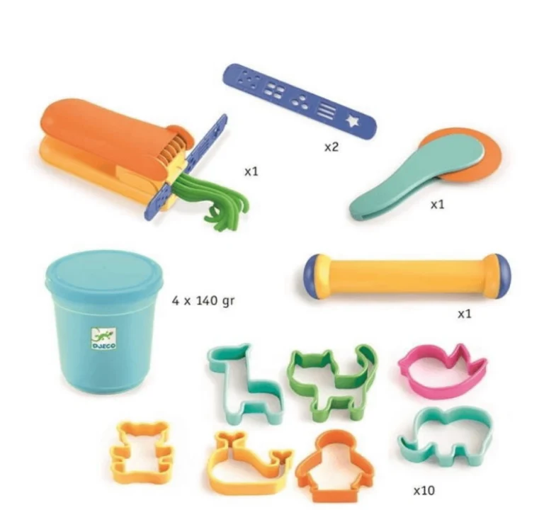 Set plastilina 4 colores con accesorios - Djeco