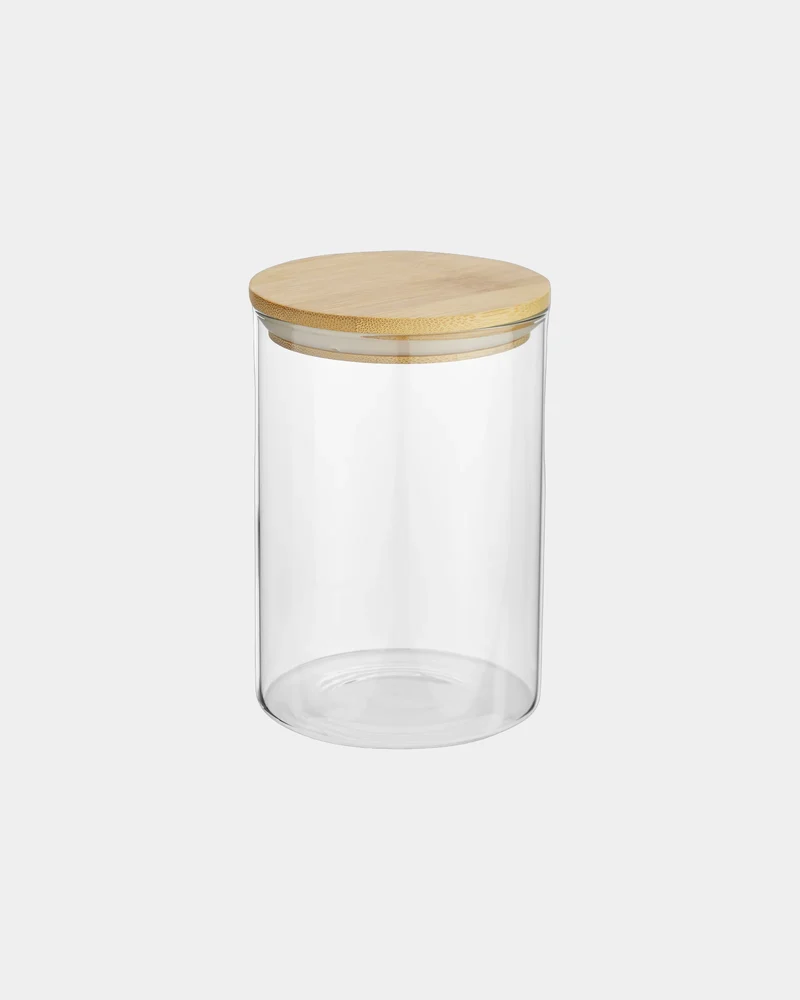 Recipiente de vidrio y bambú 550ml para personalizar