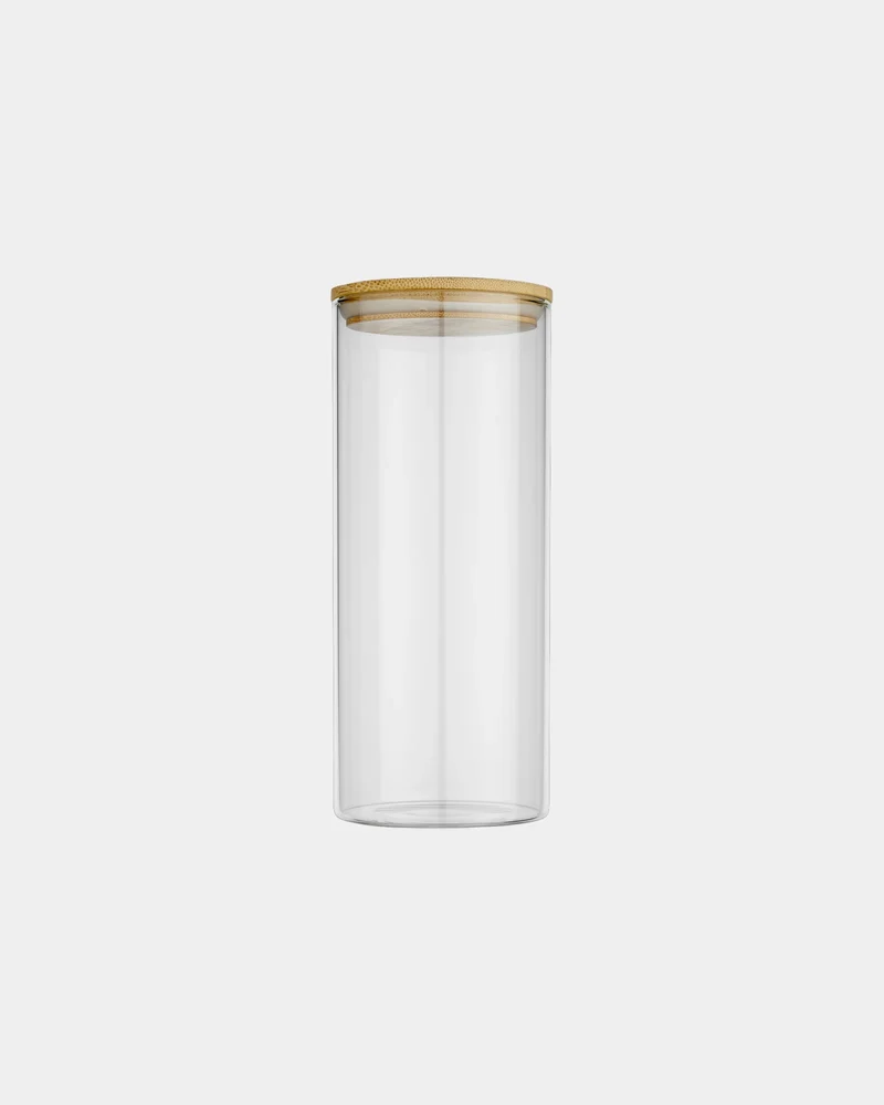 Recipiente de vidrio y bambú 940ml para personalizar