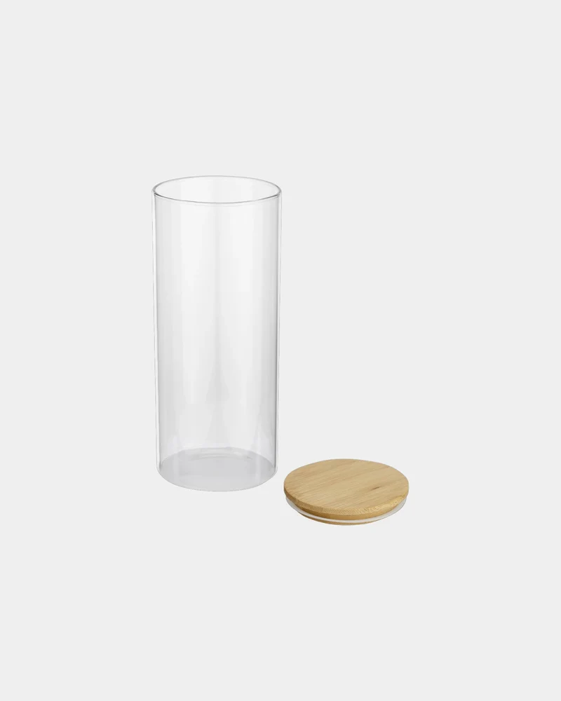 Recipiente de vidrio y bambú 940ml para personalizar