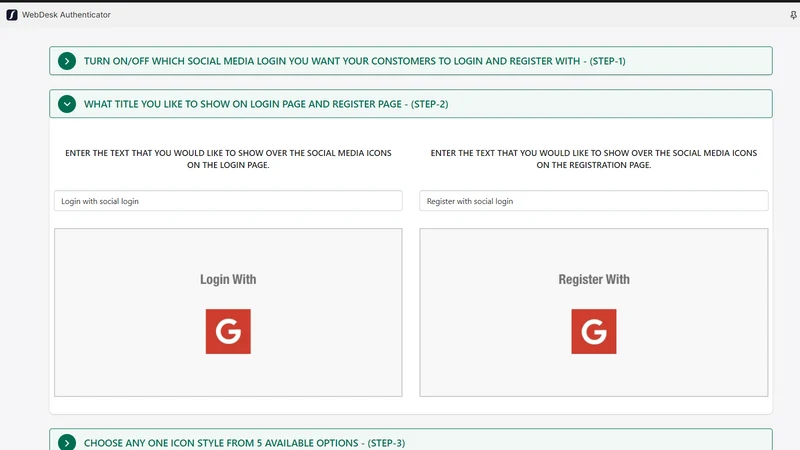 WebDesk Authenticator
