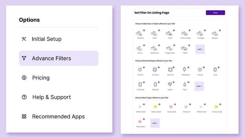 Jewelry Filter & Search