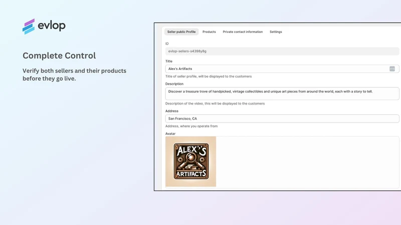 Evlop ‑ Marketplace