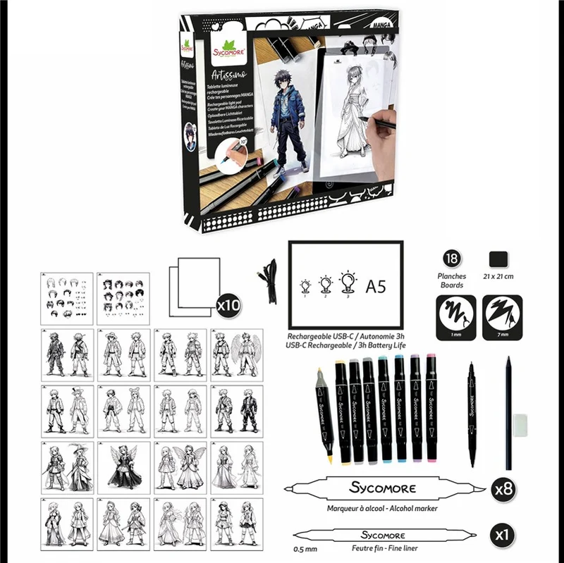 Manga: Mesa de Luz XL "Crea tus personajes Manga" - Sycomore