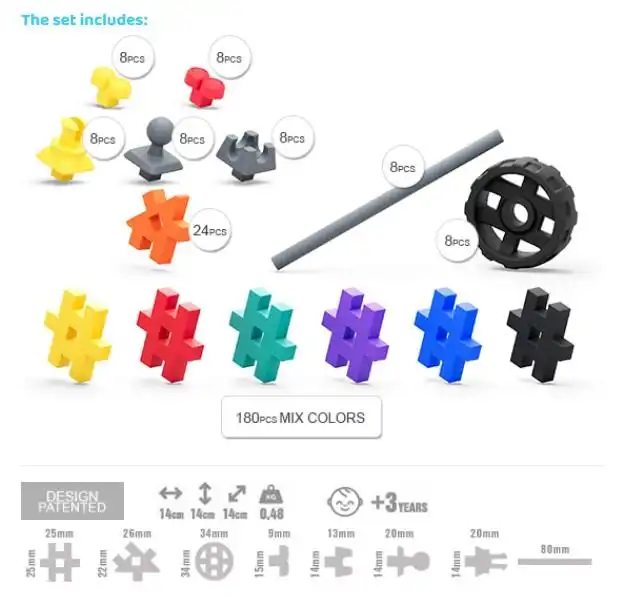 Bloques construcción MELI – Basic Tech+ 260 pcs