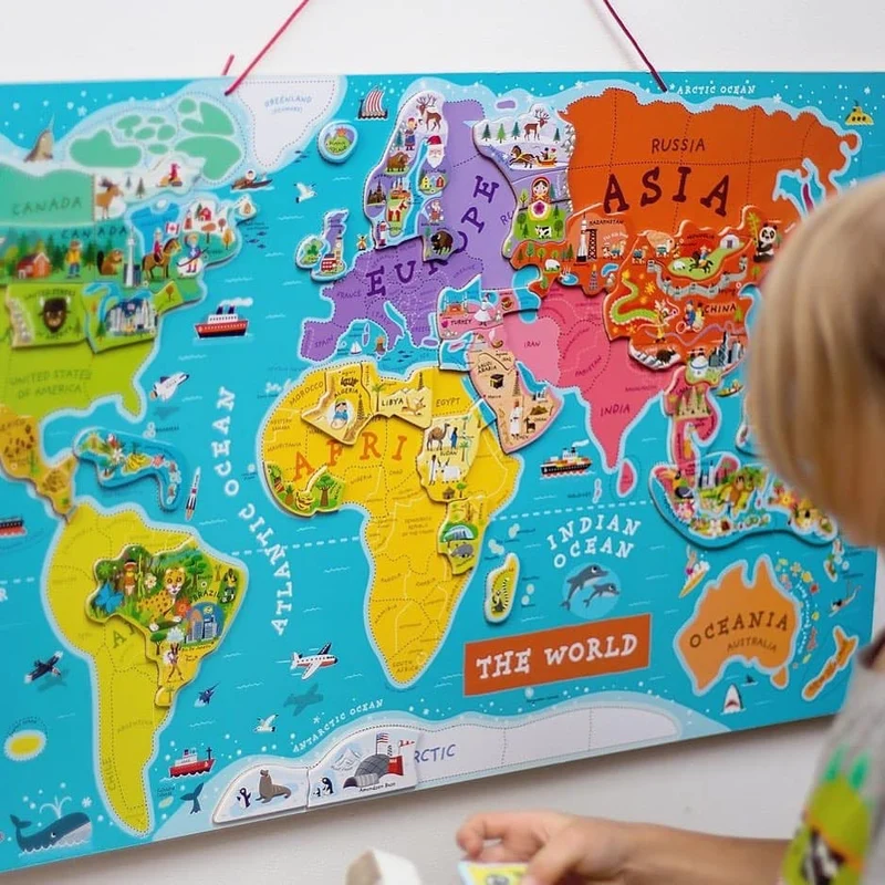 Puzzle Mapa Magnético: Atlas Mundial (Español) - Janod