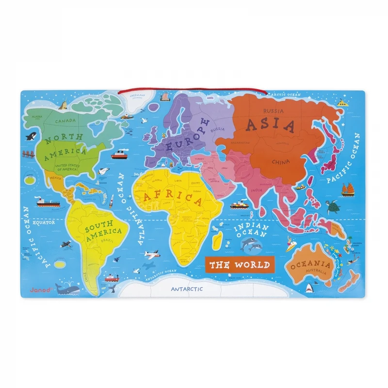 Puzzle Mapa Magnético: Atlas Mundial (Español) - Janod
