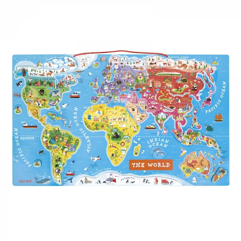 Puzzle Mapa Magnético: Atlas Mundial (Español) - Janod