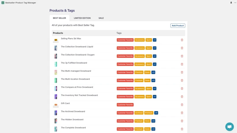 BestSeller‑Product Tag Manager