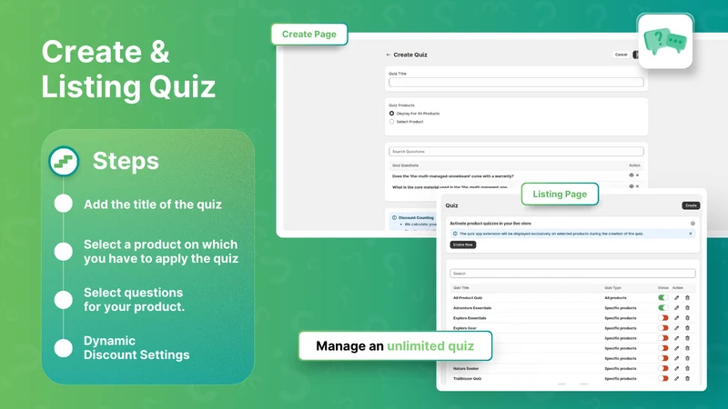 Product Quiz Builder