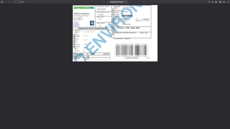Speedex Courier Voucher