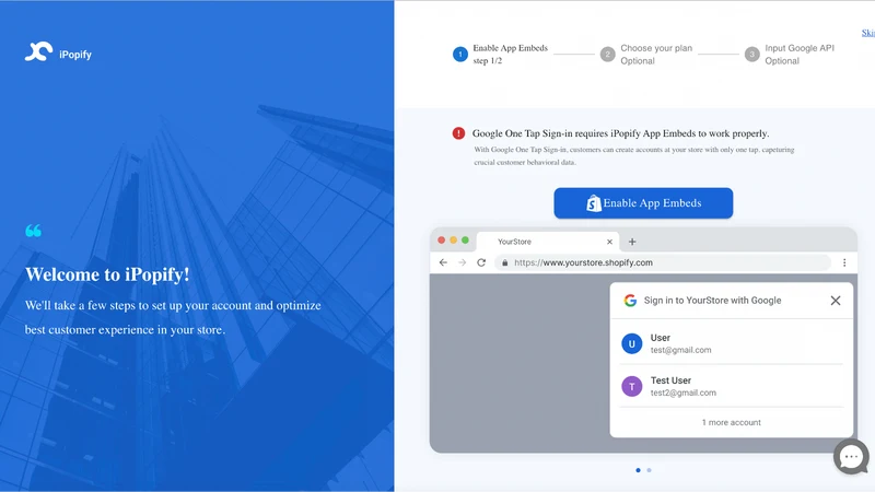 iPopify: Instant Google Login