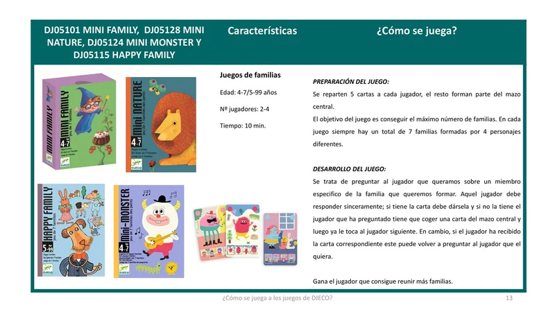 Juego de cartas Mini nature