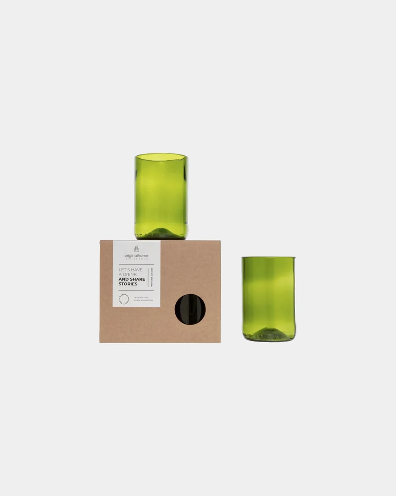 Set de vasos de vidrio reciclado para personalizar