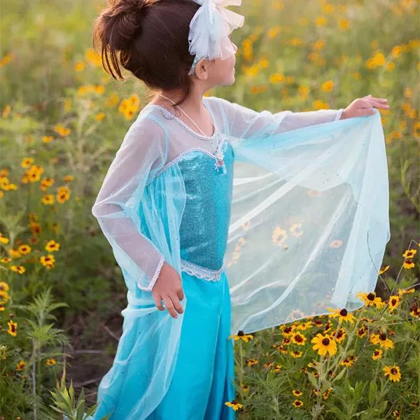 Vestido Reina de Hielo con Capa Talla 7-8 Años Great Pretenders