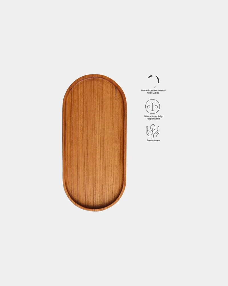 Bandeja de madera reciclada 24 cm para personalizar