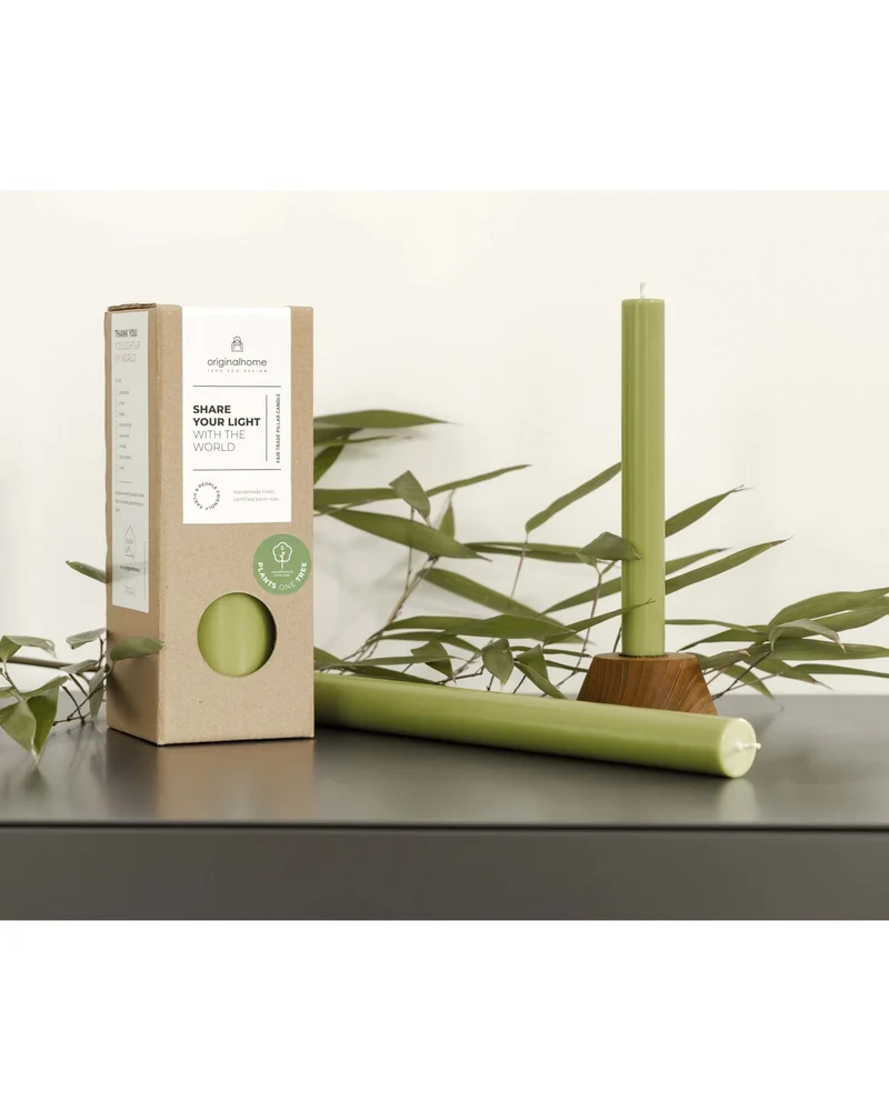 Set de velas naturales cera palmiste para personalizar