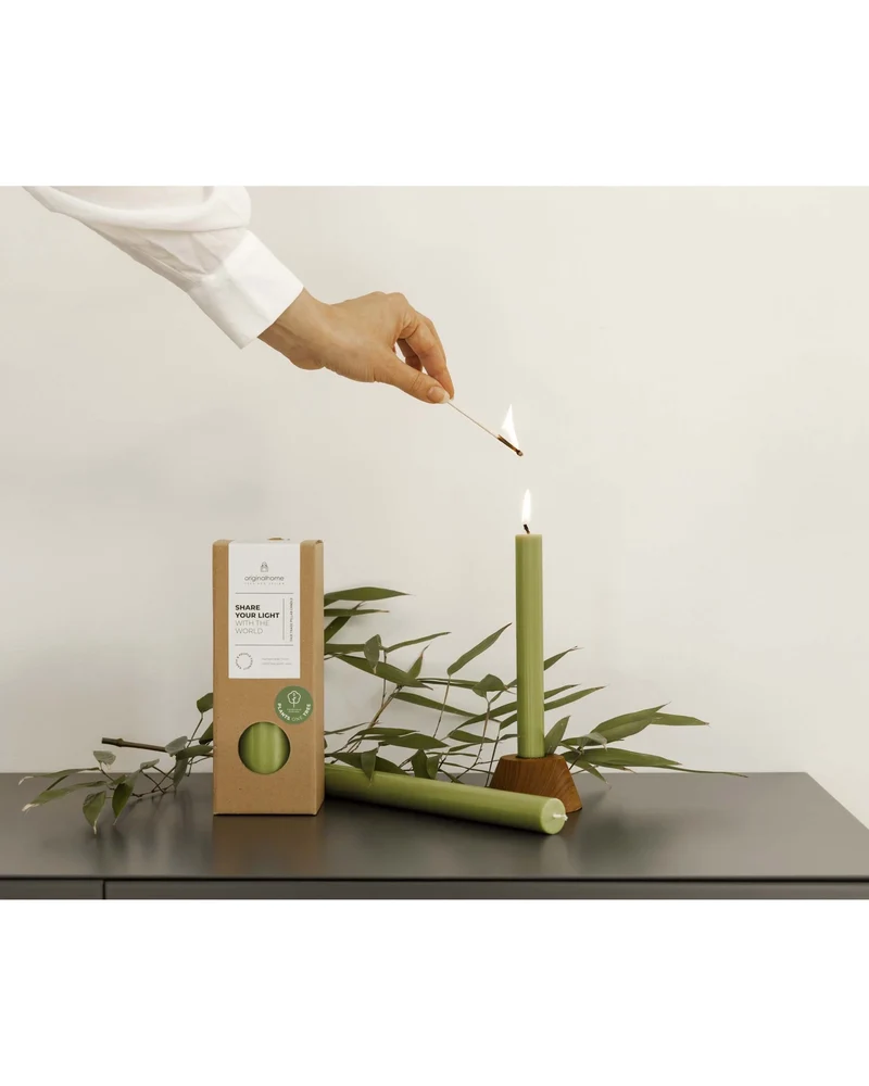 Set de velas naturales cera palmiste para personalizar