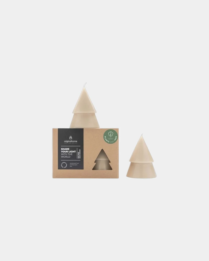 Vela natural en forma de árbol set de 2 para personalizar