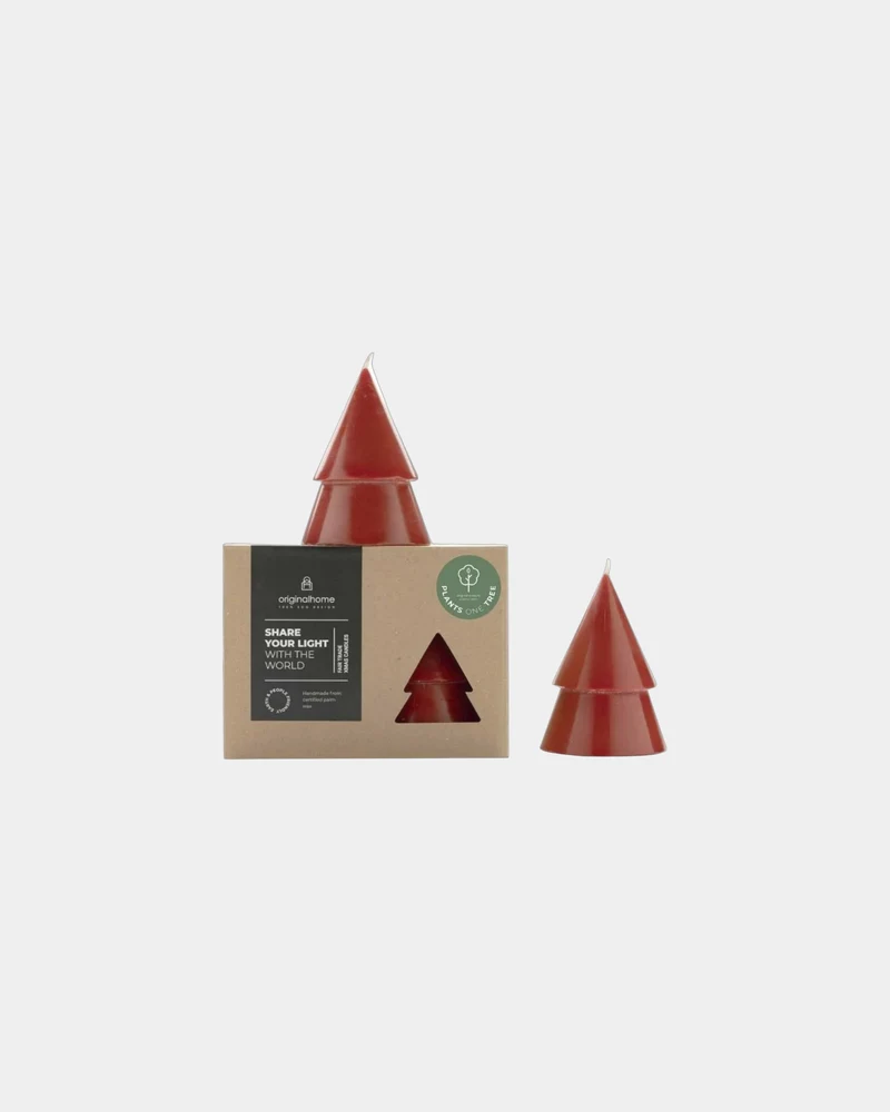Vela natural en forma de árbol set de 2 para personalizar