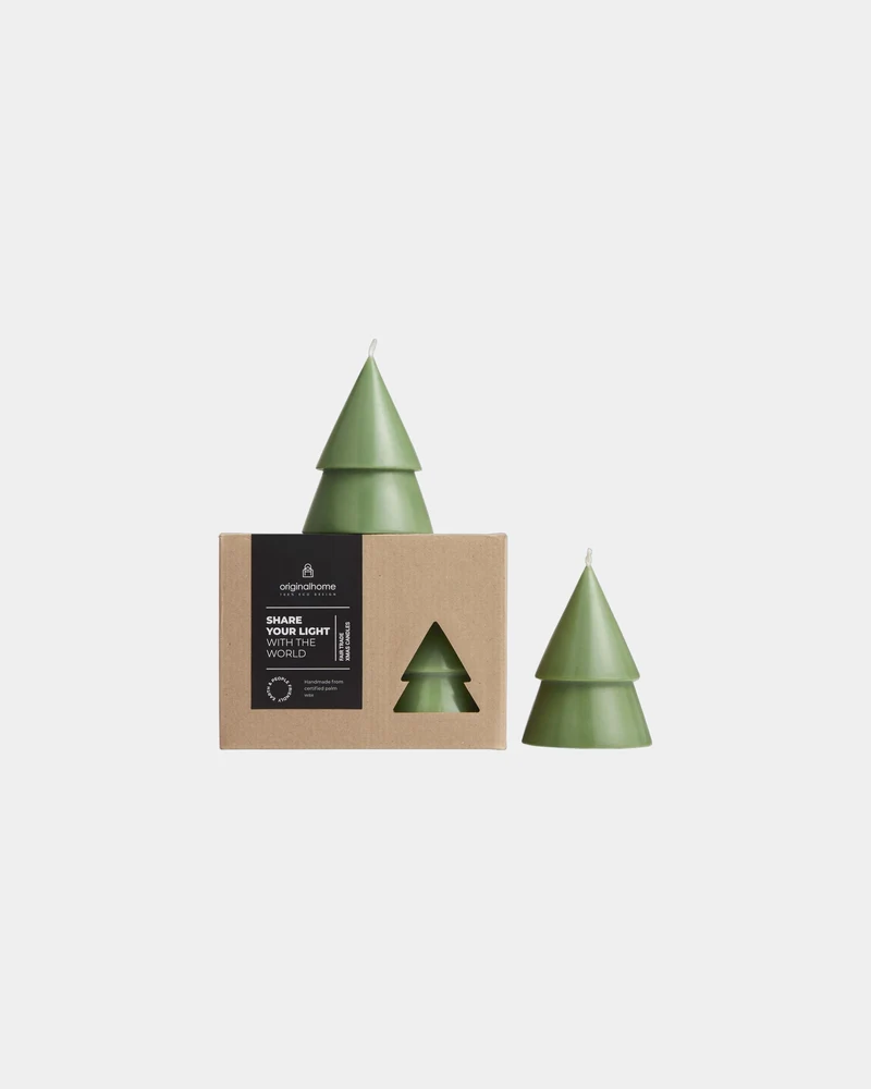 Vela natural en forma de árbol set de 2 para personalizar