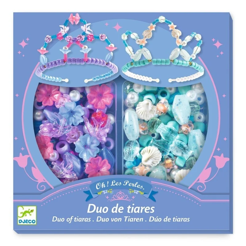 Perlas dúo de tiaras azul - Djeco