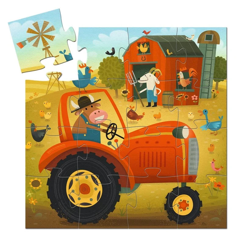 Puzzle Silueta - El tractor - Djeco