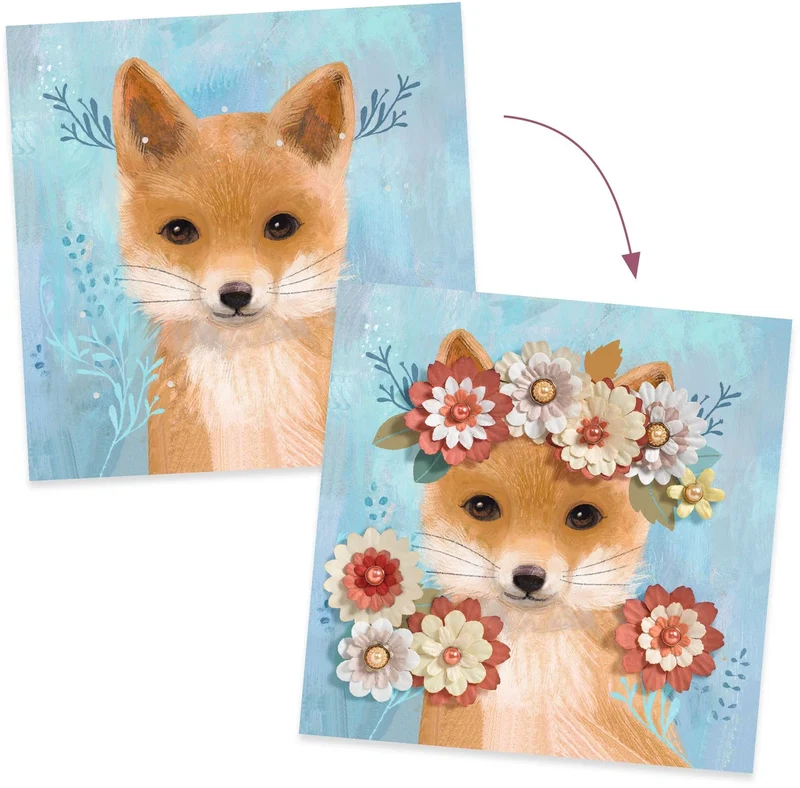 Papel creativo "Coronas de flores" - Djeco