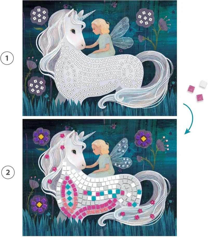 Collage: Cuadros de mosaicos El mundo encantado - Djeco