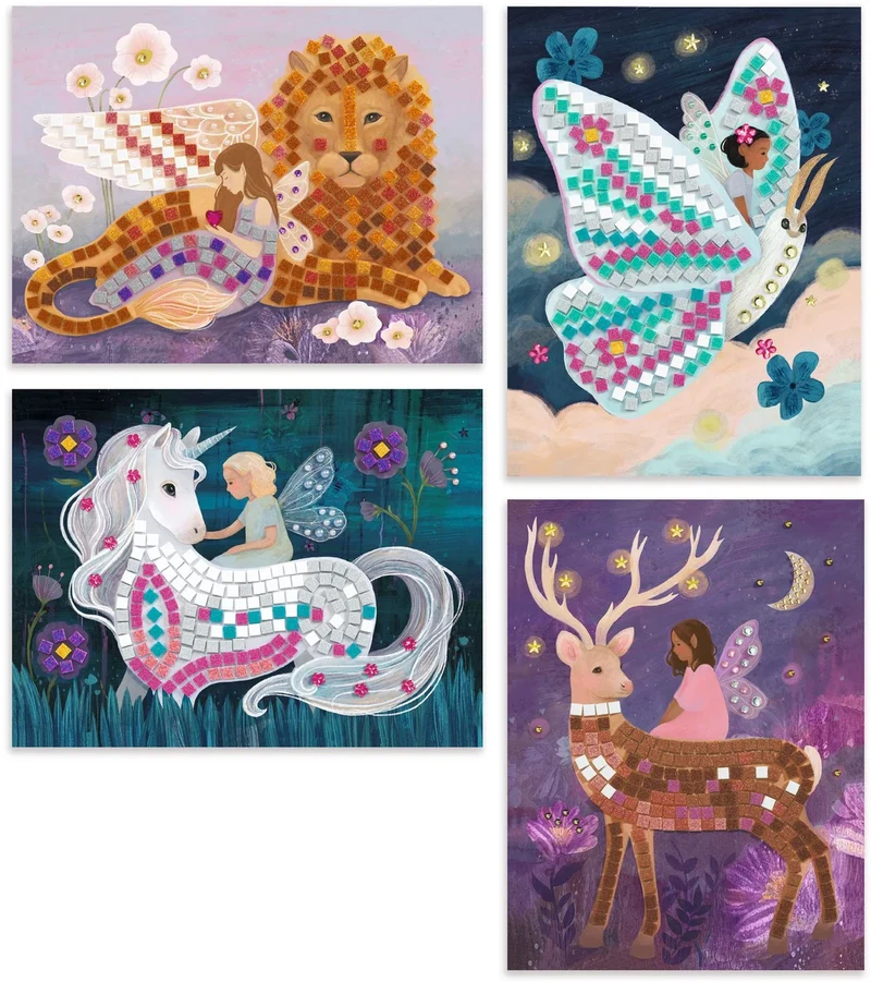 Collage: Cuadros de mosaicos El mundo encantado - Djeco