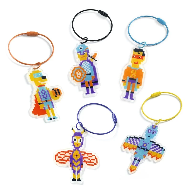 Set DIY llaveros Héroes de Pixel - Djeco