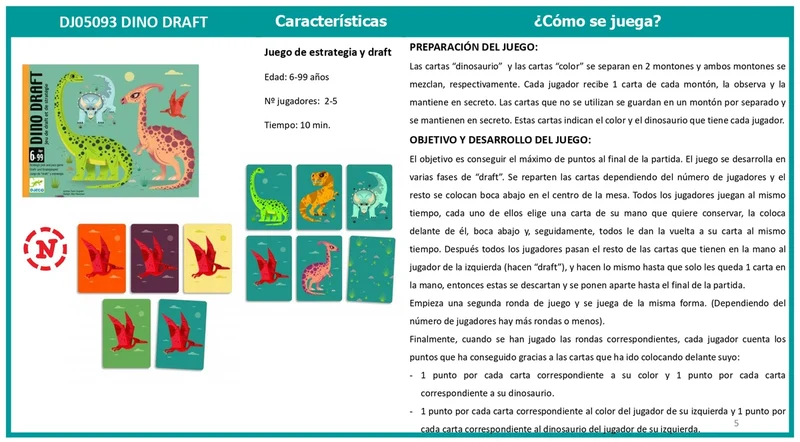 Cartas Dino Draft - Juego de estrategia con cartas