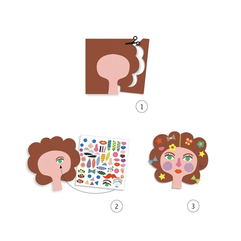 Crear con pegatinas Peluquería - Djeco