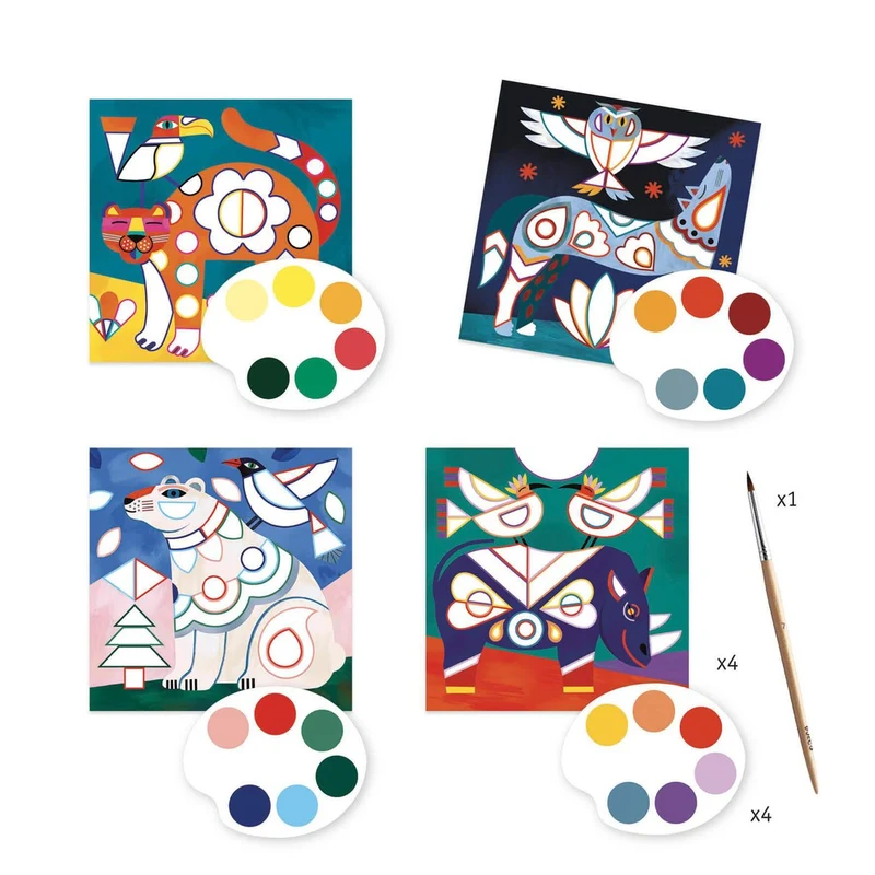 Tarjetas para pintar: El bestiario - Djeco