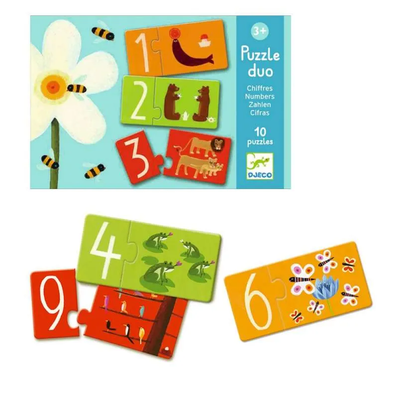 Puzzle Dúo: Números - 20 pzs - Djeco