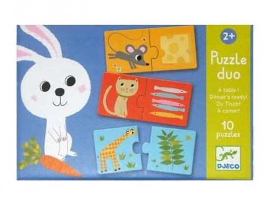 Puzzle Dúo: A comer - 20 pzs - Djeco