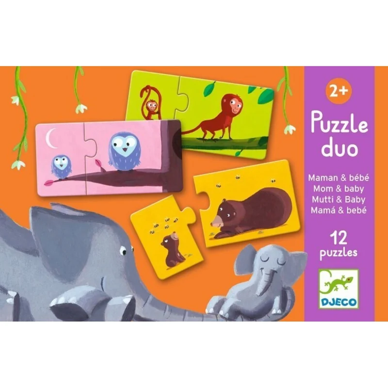 Puzzle Dúo: Mamá y Bebé - 12 pz