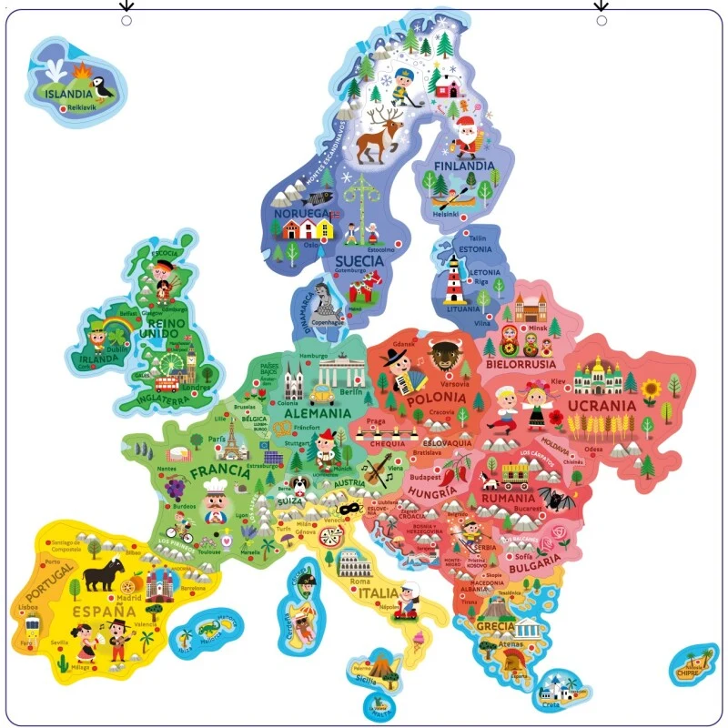 Puzzle Mapa Magnético: Europa - Janod