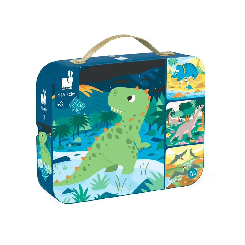 Set de 4 Puzzles Evolutivos: Dinosaurios - Janod