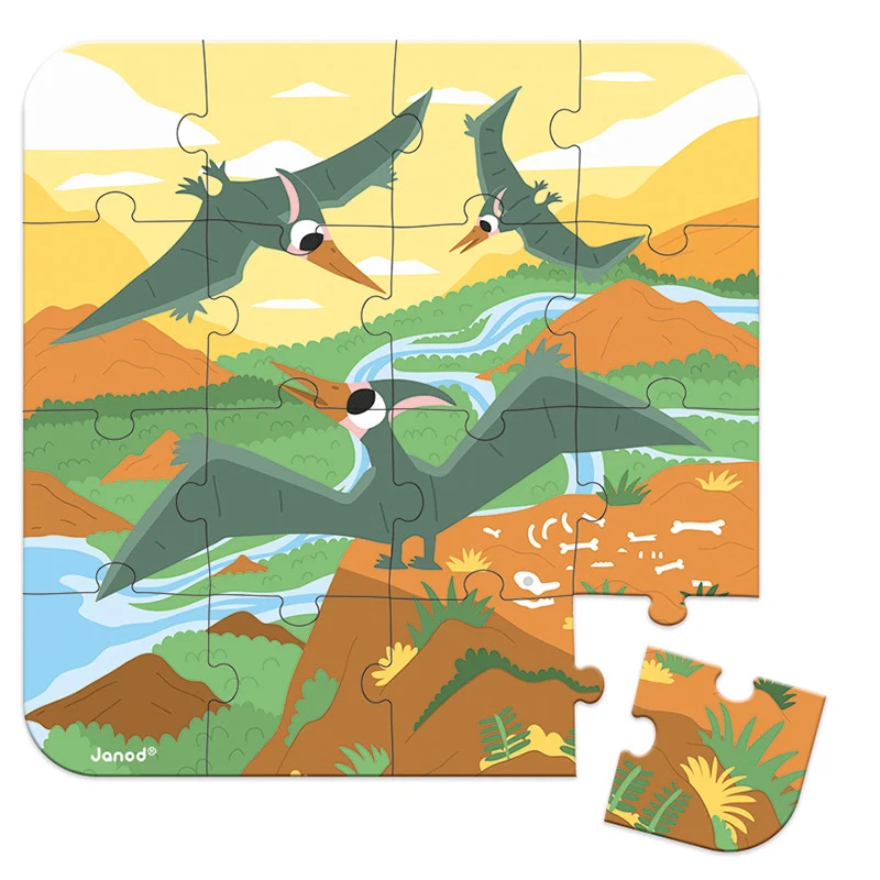 Set de 4 Puzzles Evolutivos: Dinosaurios - Janod