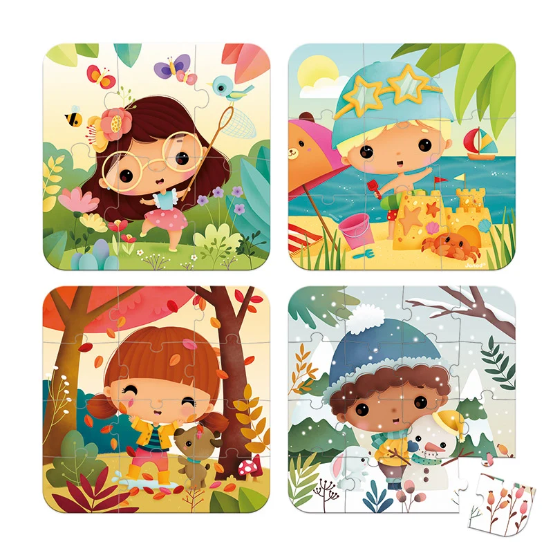 Set de 4 Puzzles evolutivos: Las estaciones - Janod
